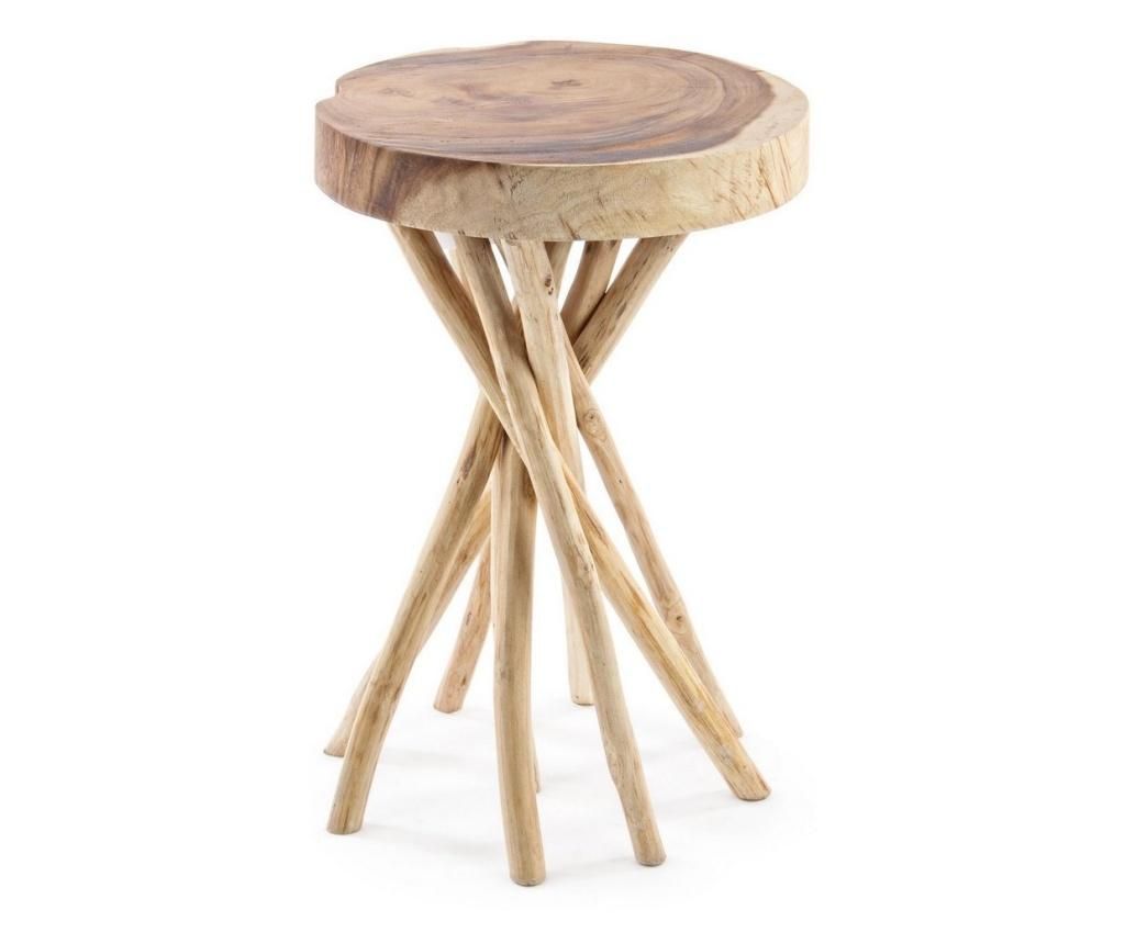 Τραπεζάκι σαλονιού Solidad με φυσική ξύλινη επιφάνεια 35 cm x 35 cm x 50 h