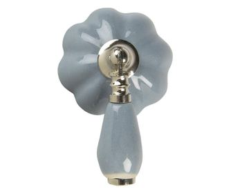 Maner mobila din aluminiu argintiu si ceramica gri 8 cm x 6 cm x 4 h  0