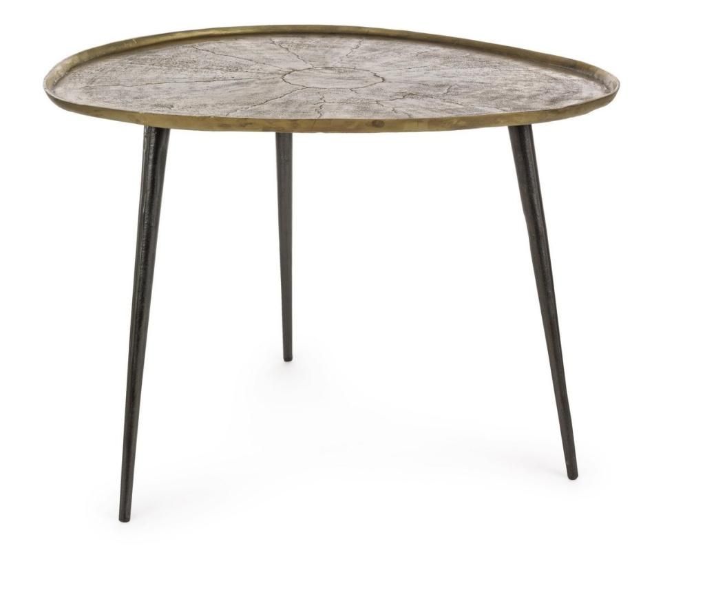 Stolik kawowy Karima czarno-złoty z aluminium, 72 cm x 64 cm x 51 cm