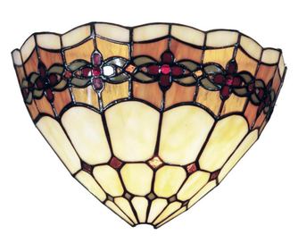 Tiffany črni stenski lestenec iz kovine in stekla, 40 W, 30 cm x 14 cm x 20 v