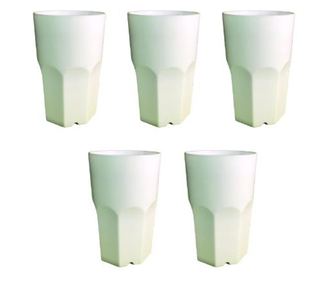 Set 5 pahare premium granity policarbonat, GetBio, 400 ml, albe, tritan