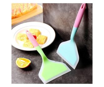 Paleta bucatarie cu margine silicon, roz/verde