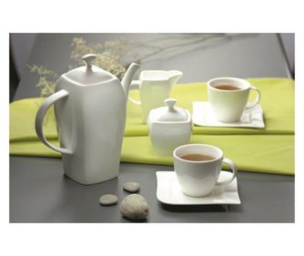 Serviciu servire ceai sau cafea, 17 piese, 6 persoane, portelan, AMBITION Fala