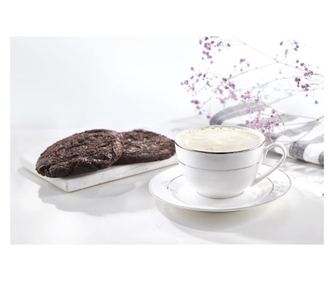 Set servire ceai sau cafea, 12 piese, 6 persoane, portelan, AMBITION Aura Silver