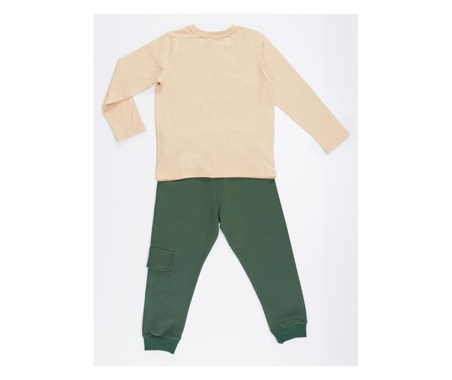 Set bluza si pantaloni Mushi, kaki/crem