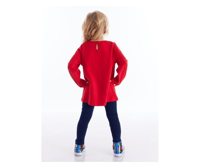Set colanti si tunica Denokids, rosu/bleumarin