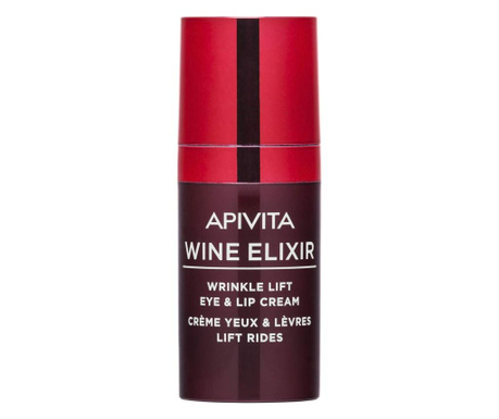 Crema antirid pentru conturul ochilor si buze, Wrinkle Lift Eye Lip Cream, Apivita, 15 ml