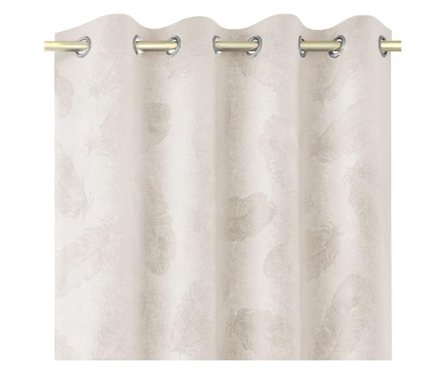 Draperie Ameliahome, Velvet, poliester, 140x250 cm, crem