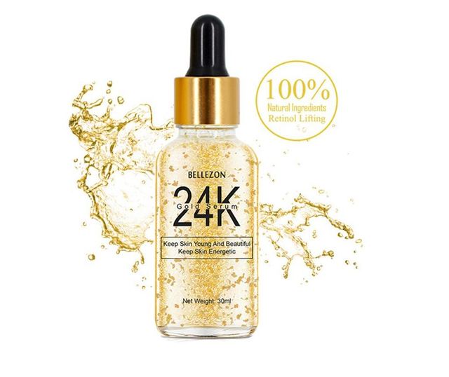 Csomag x 3 Arcszérum hialuronsavval, ránctalanító, aktív kollagén, 24k arany, Bellezon, 30 ml