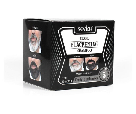 Шампоан за боядисване на брадата с незабавен ефект, SEVICH, 150мл, черна
