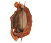 Geanta de umar bucket marocana din piele, gravata manual, portocalie