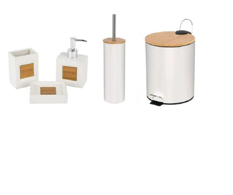 Set accesorii pentru baie, model LUX WHITE