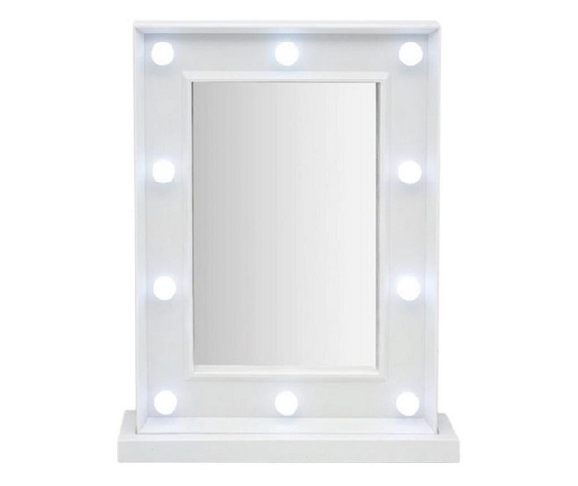 Oglinda profesionala pentru makeup cu 10 becuri LED, alb