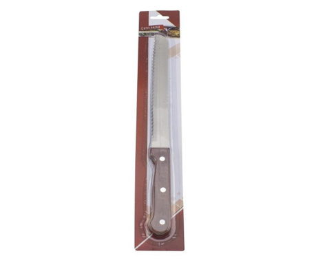 Fa nyelű kenyérvágó kés, 19.5 cm, AZHOME
