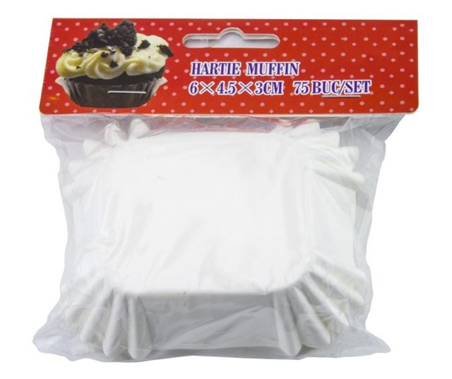Hartie muffin 6x4.5x3 cm 75 buc/set, Azhome