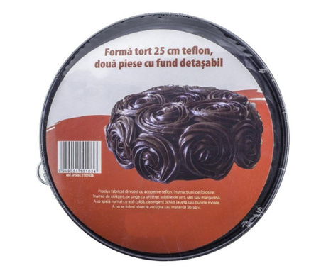 Teflon bevonatú tortaforma, kivehető aljú, 25 cm, AZHOME