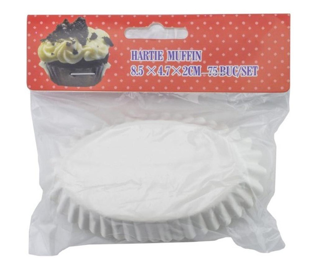 Hartie muffin 8.5x4.7x2 cm 75 buc/set, Azhome