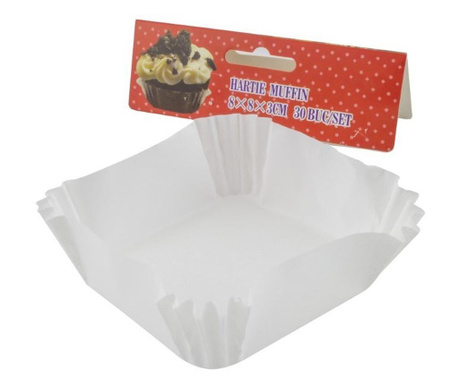 Muffin papír, 8x8x3 cm, 30 db/szett, AZHOME