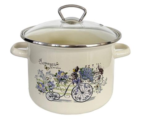 RAKI ROMANTIC GARDEN Oala emailata cu capac yena 5,5LT