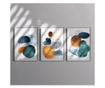 Set 3 Tablouri Sticla Abstracte "Spots" 500x375mm