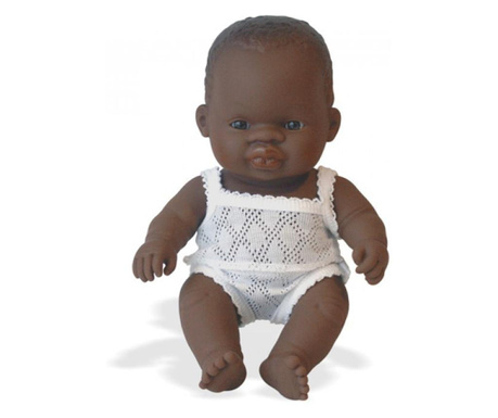 Papusa Baby african fata Miniland 21cm