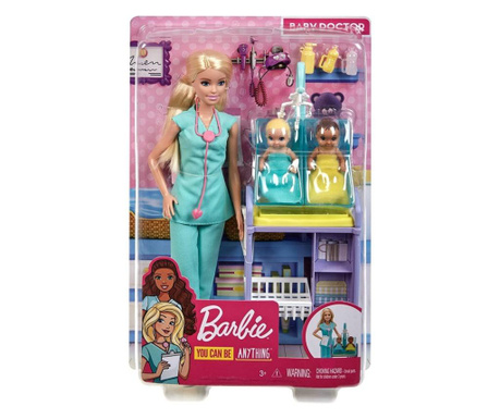 Barbie cariere set cu papusa doctor pediatru