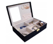 Елегантна кутийка Pufo Luxury Velvet за организиране и съхранение на кадифени бижута, черно