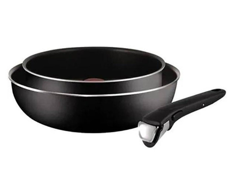 Set wok + cratita 24 cm Tefal Ingenio Essential L2009102, maner...