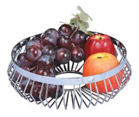 Cos metalic decorativ pentru fructe Kinghoff, diametru 25 cm