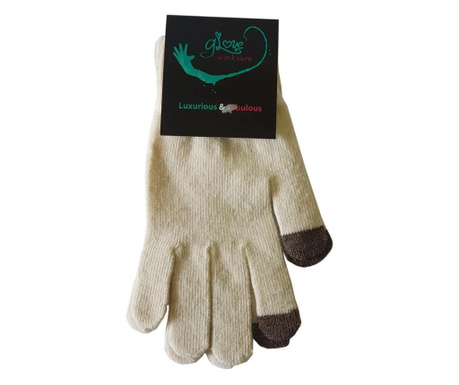 Manusi Glove Workshop din lana pentru Touchscreen, Unisex, Alb/Crem