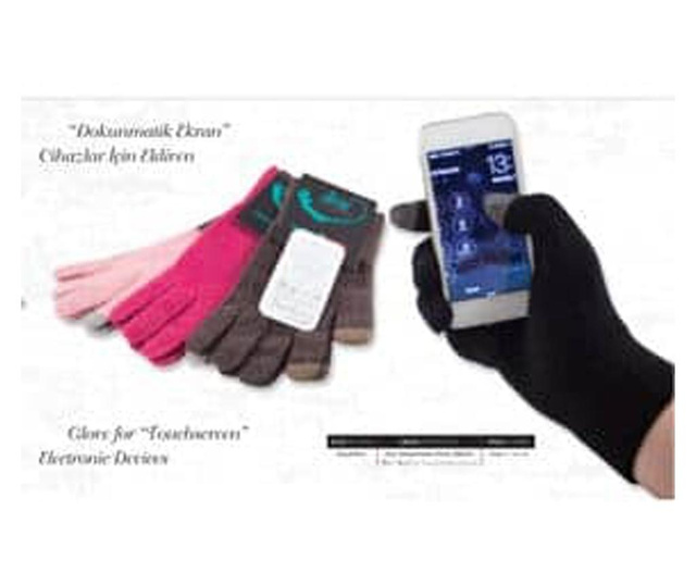 Manusi Glove Workshop din lana pentru Touchscreen, Unisex, Gri inchis