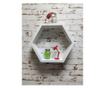 Raft de perete din lemn, in forma hexagonala, tip fagure, cu prindere ascunsa, Carnival, alb, 32.5 x 28 x 9.5 cm Got Wood, 32.5
