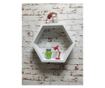 Raft de perete din lemn, in forma hexagonala, tip fagure, cu prindere ascunsa, Carnival, alb, 37.5 x 32.5 x 9.5 cm Got Wood, 37.