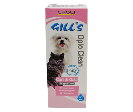 Лосион за почистване за очи на кучета и котки, Croci Gill's Opto Clean, 50мл