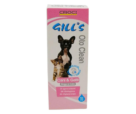 Лосион за почистване на уши за кучета и котки, GILLS OTO CLEAN, 50мл