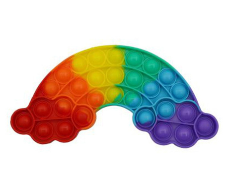 Jucarie antistres din silicon, Pop it Now and Flip It, Curcubeu, Multicolor