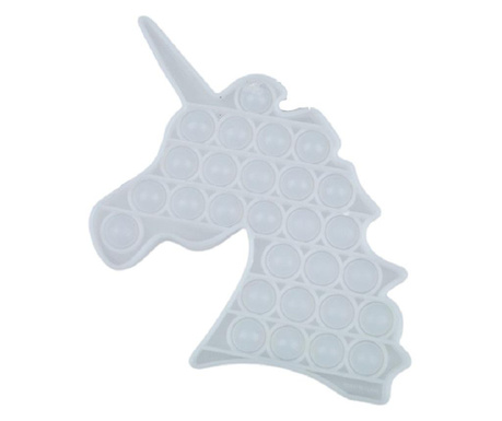 Jucarie antistres din silicon, Pop it Now and Flip It, Unicorn, Transparent