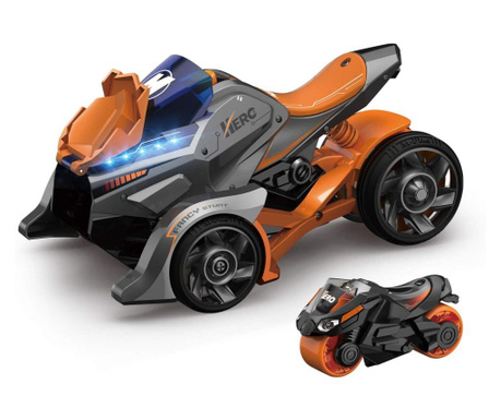 Jucarie pentru copii, masina cu extensie de motocicleta 2 in 1, portocalie
