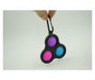 Jucarie antistres, Pop it, tip breloc, triunghi, 8 cm, multicolor, Negru