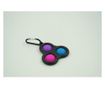 Jucarie antistres, Pop it, tip breloc, triunghi, 8 cm, multicolor, Negru