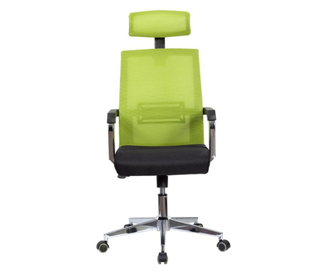 Rfg Директорски стол roma hb, дамаска и меш, черна седалка, светлозелена облегалка  84/31/59