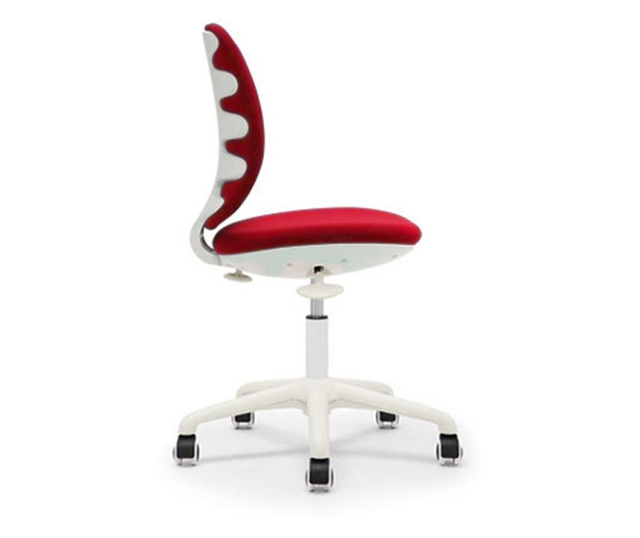 Rfg Детски стол lucky white, дамаска, червена седалка, червена облегалка  60.5/58.5/28