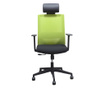 Rfg Директорски стол berry hb, дамаска и меш, черна седалка, зелена облегалка  68/30/64