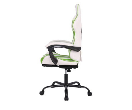 Rfg Ергономичен стол max game, екокожа, бял и зелен  80/56/25.5