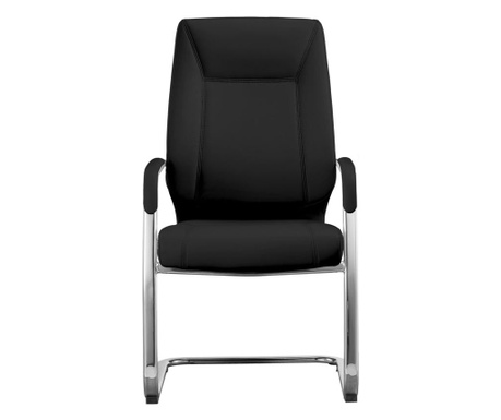 Rfg Посетителски стол vinci m, екокожа, черен, 2 броя в комплект  78/64/67
