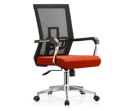 Rfg Работен стол luccas w, дамаска и меш, червена седалка, черна облегалка  64/28/60