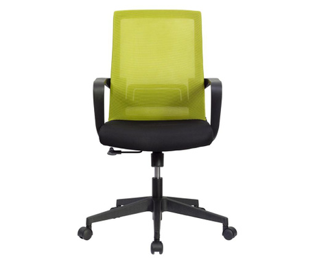 Rfg Работен стол smart w, дамаска и меш, черна седалка, зелена облегалка  66/30/62