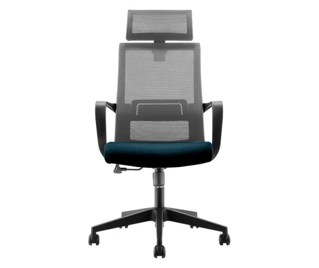 Rfg Директорски стол smart hb, дамаска и меш, тъмносиня седалка, сива облегалка  66/30/62