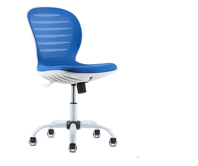 Rfg Детски стол flexy white, дамаска и меш, синя седалка, синя облегалка  57/55/32