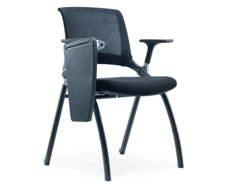 Rfg Посетителски стол swiss table m, дамаска и меш, черна седалка, черна облегалка, 2 броя в комплект  102/38/61